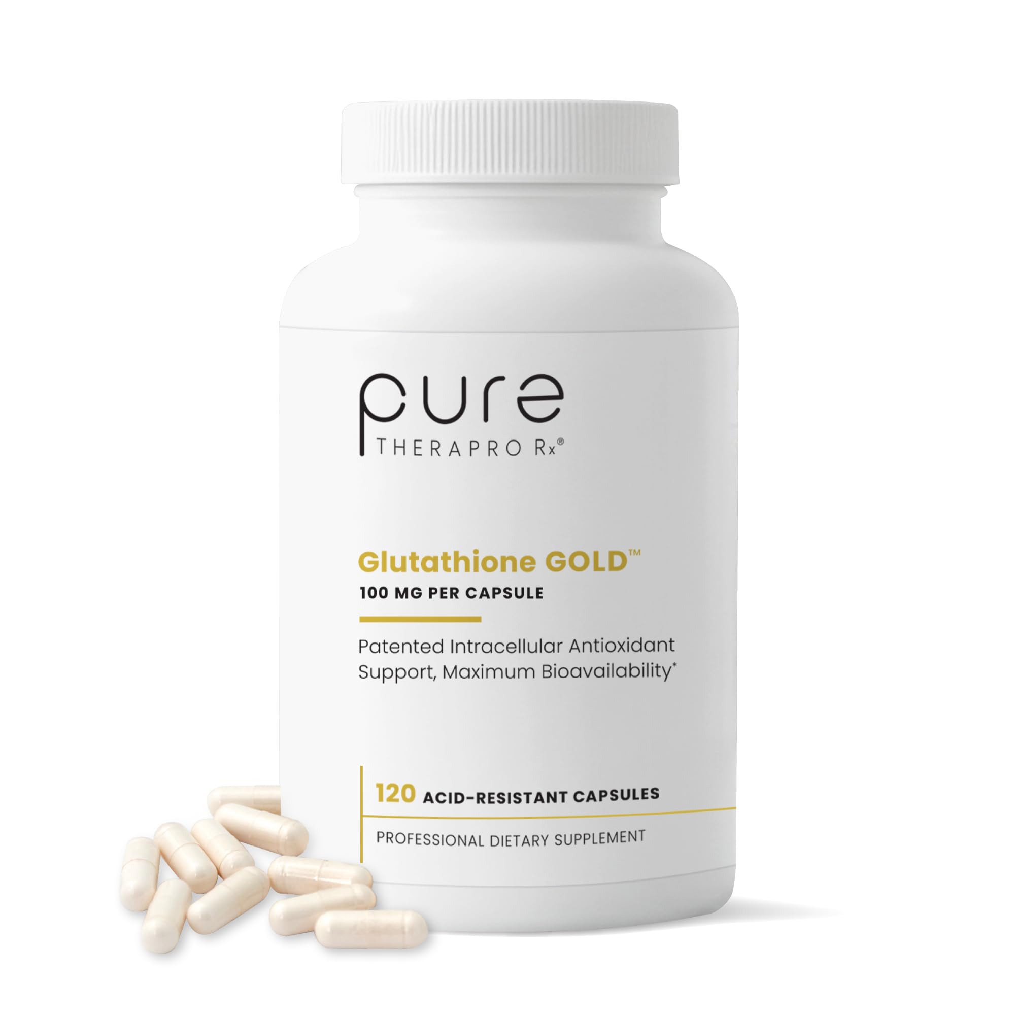 Pure Therapro Rx frasco frontal mostrando cápsulas y marca, para confianza en calidad