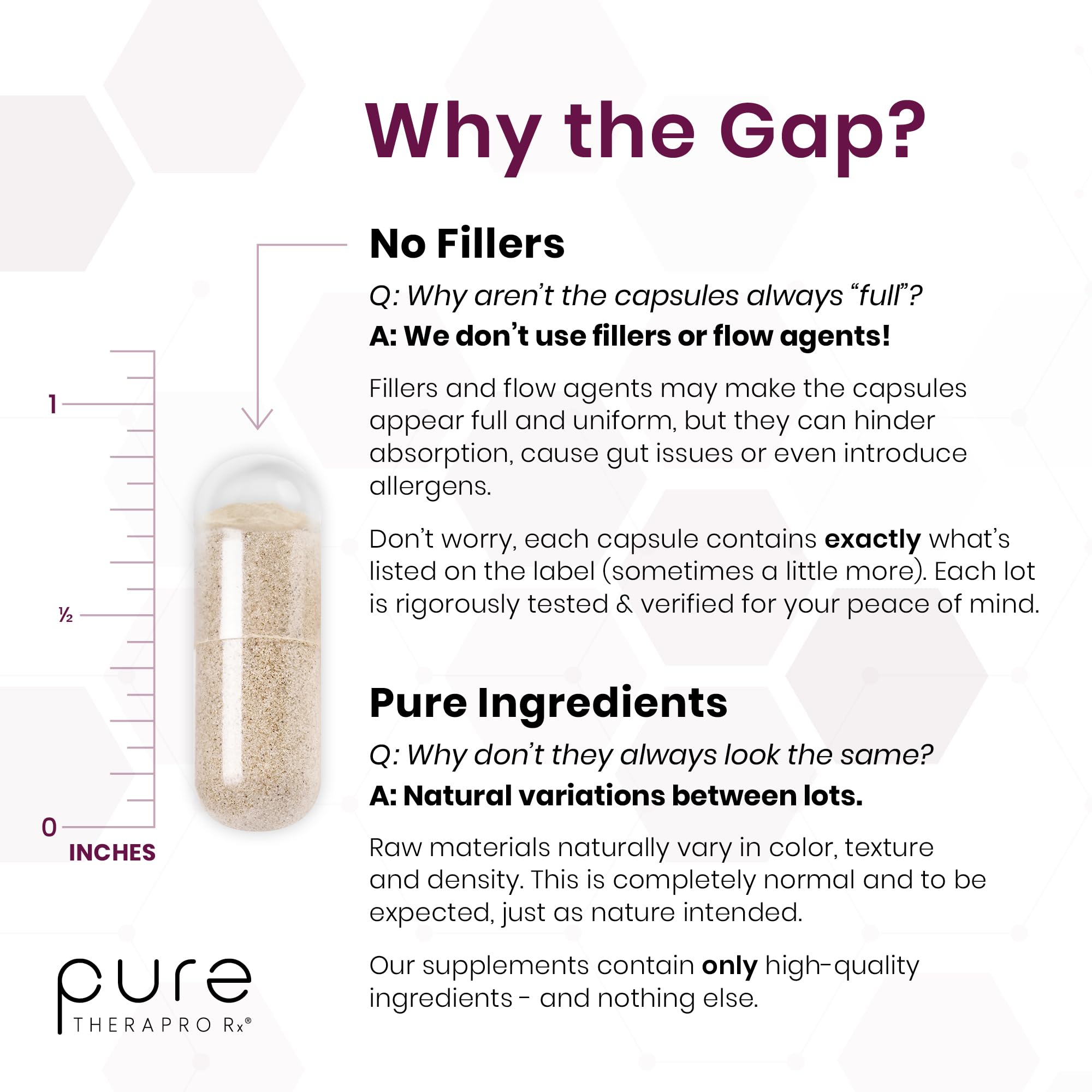 Pure TheraPro Rx sello cGMP certificando estándares de fabricación y seguridad