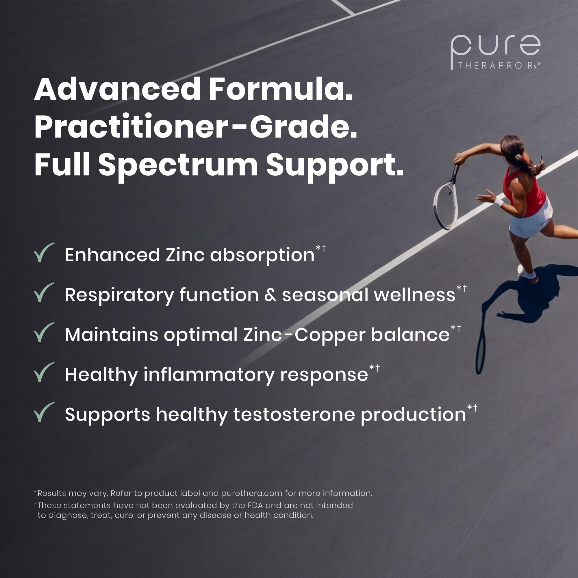 Pure Therapro Rx bote junto a una regla para comparar tamaño