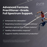 Pure Therapro Rx bote junto a una regla para comparar tamaño
