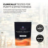PURE TRIBE etiqueta de ingredientes mostrando magnesio, potasio y sodio