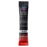 PURE TRIBE comparación de tamaño del sobre junto a botella para escala práctica