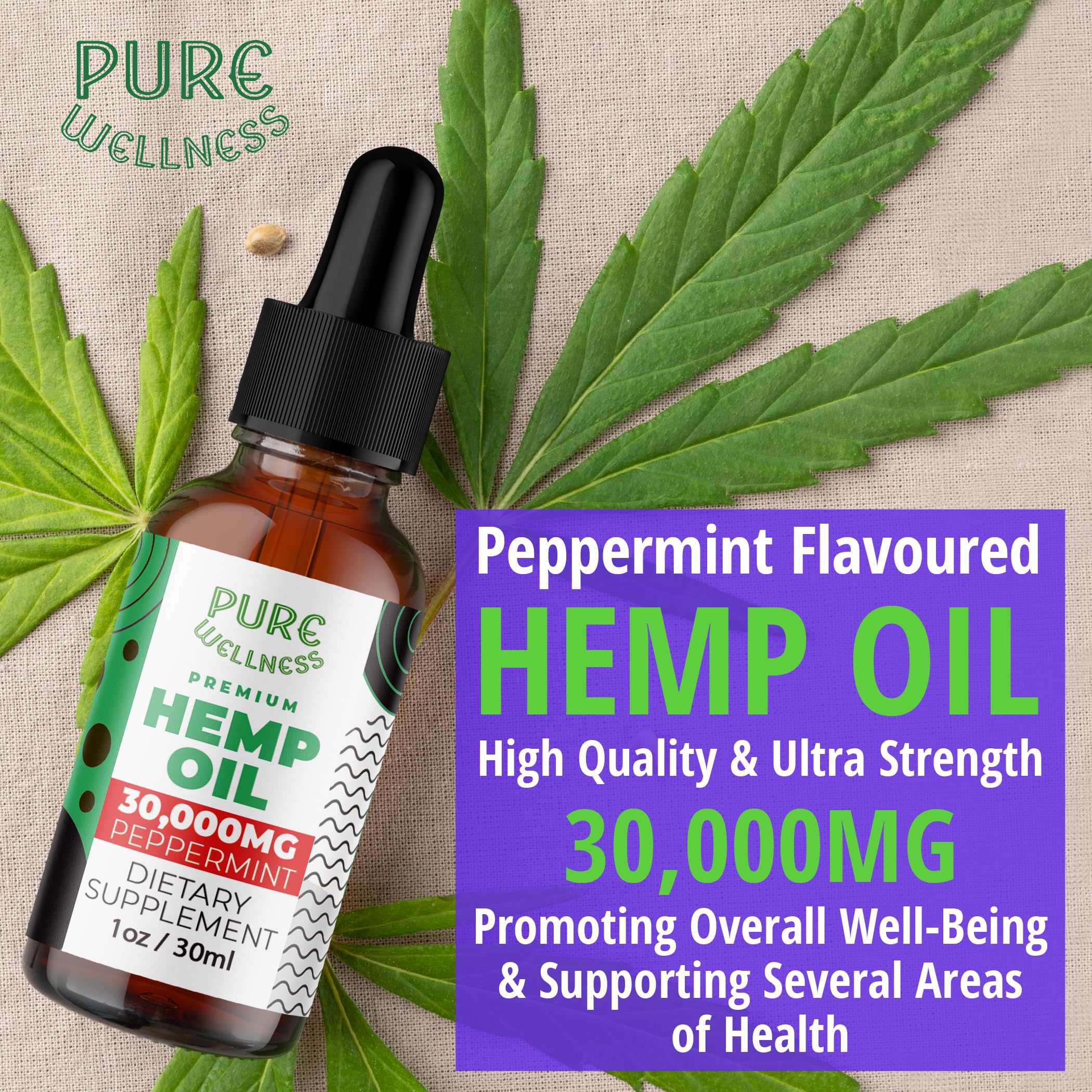 Pure Wellness uso sublingual con cucharita para absorción rápida y comodidad