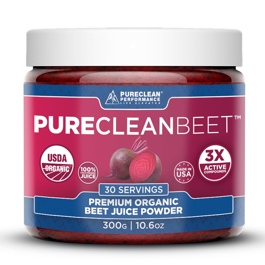 PureClean Beet vista frontal del empaque mostrando etiqueta y beneficios