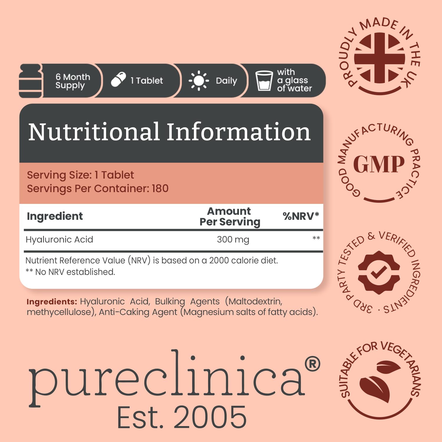 pureclinica primer plano de una tableta para ver forma y acabado fácilmente ingerible