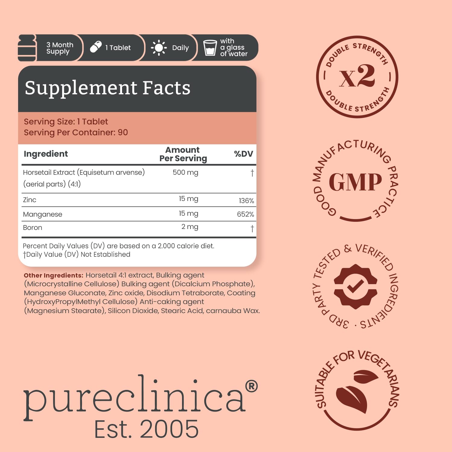 pureclinica comprimido en mano mostrando tamaño práctico y portabilidad