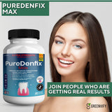 PureDenfix Max comparación de tamaño en mano para escala y dosis