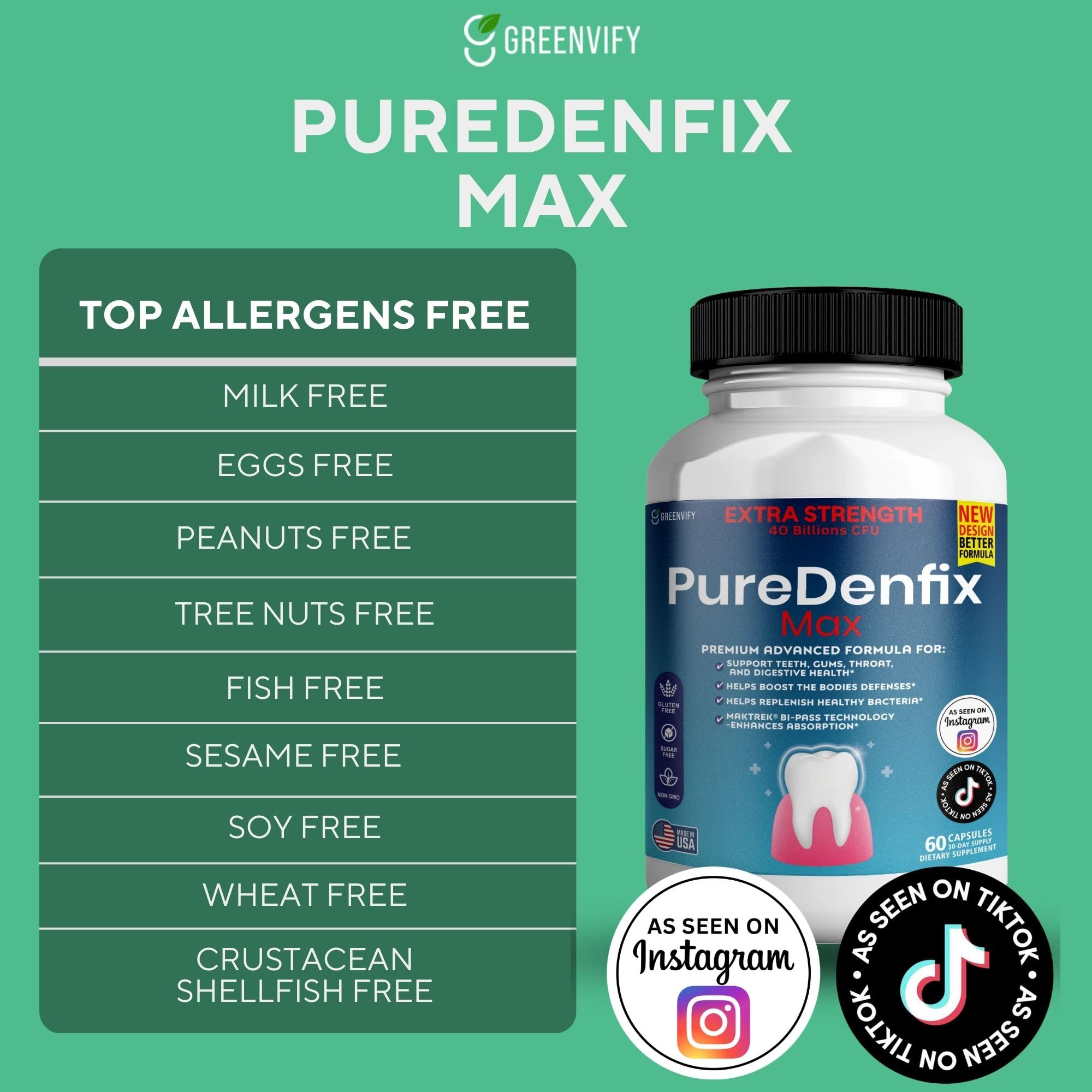 PureDenfix Max envase abierto con cápsulas para fácil dosificación