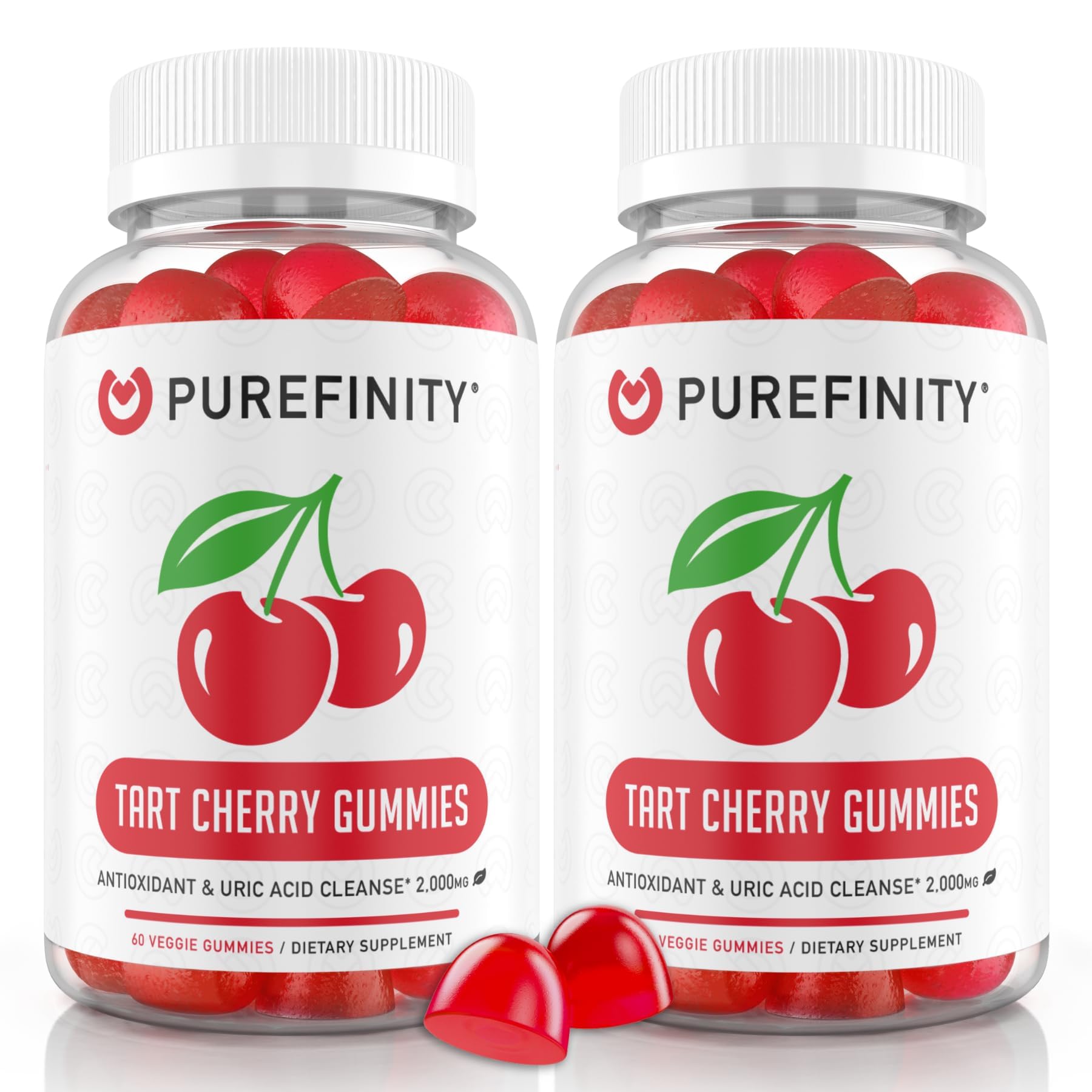 PUREFINITY frente del envase mostrando 60 gomitas y beneficios