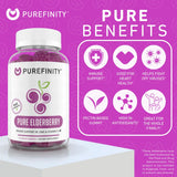 PUREFINITY gominolas en mano mostrando tamaño y porción familiar
