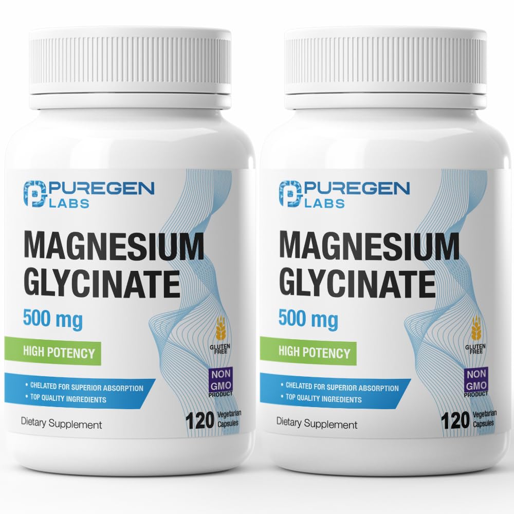 Puregen Labs frasco frontal mostrando el producto y beneficios claros
