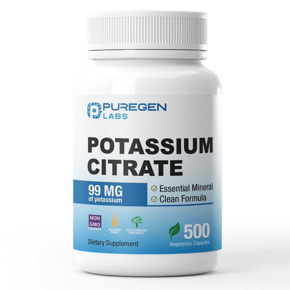 P Puregen Labs frasco frontal mostrando 500 cápsulas y etiqueta clara beneficios