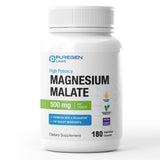 Puregen Labs frasco frontal del suplemento mostrando etiqueta y beneficios