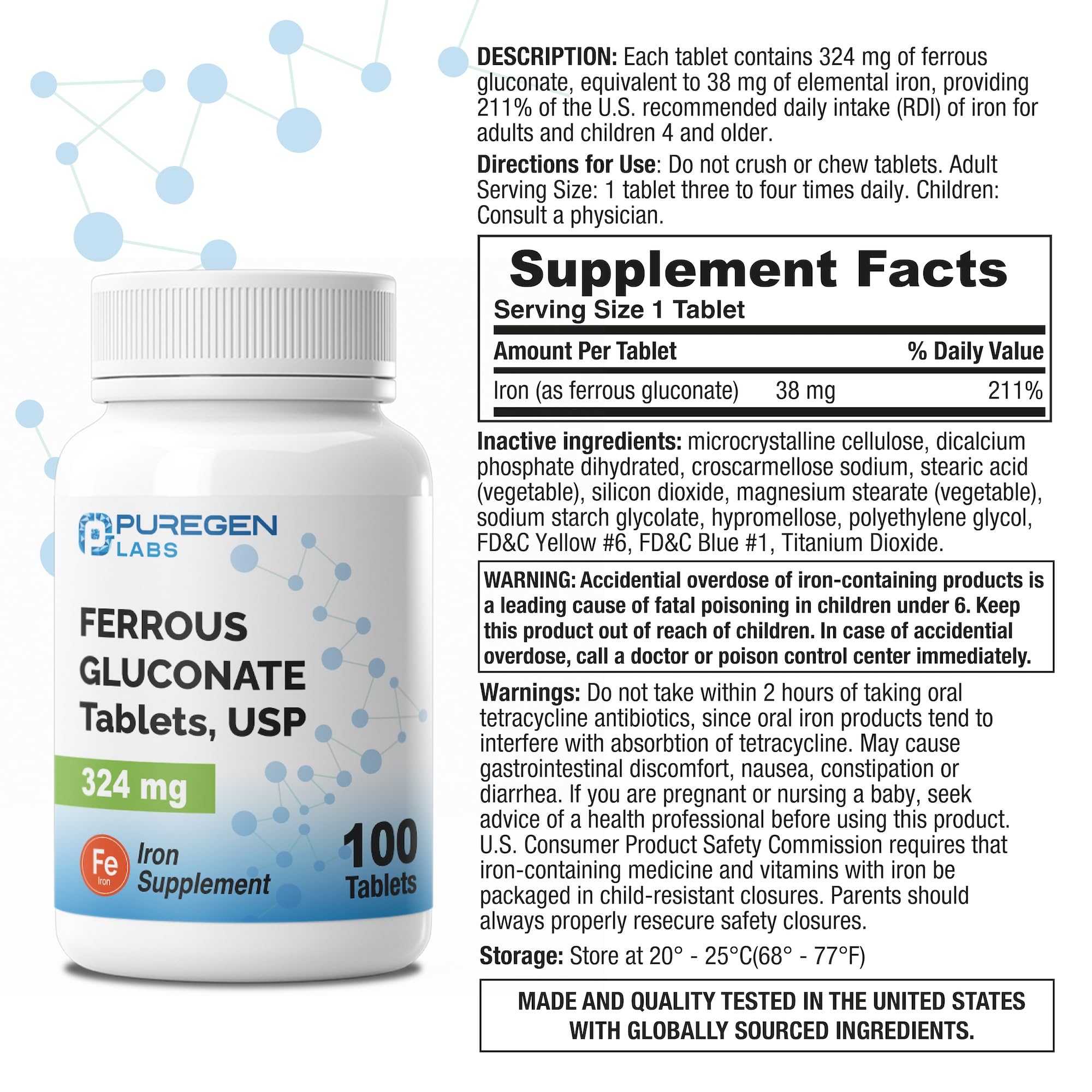 Puregen Labs primer plano de tableta y textura, detalle de formulación suave