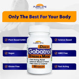 PureLife Supplements Gabatrol sellos de certificación vegana y libre de alérgenos visibles