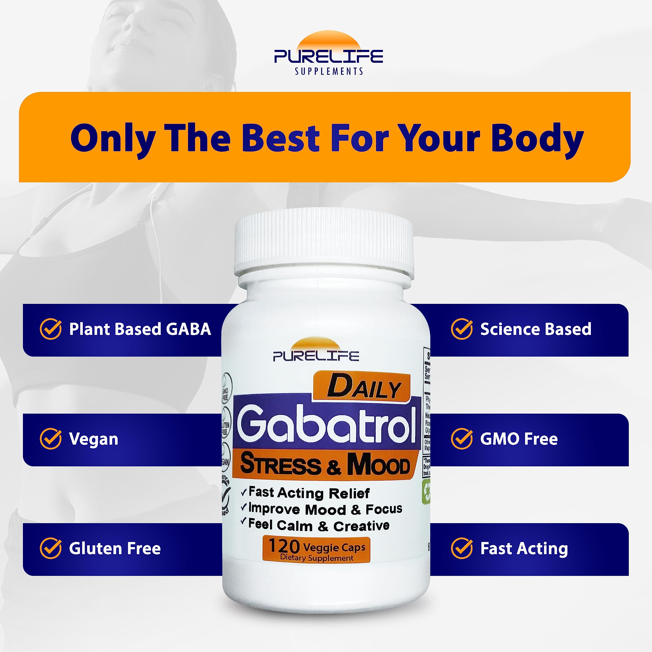 PureLife Gabatrol estilo de vida meditación, apoyo para concentración y calma