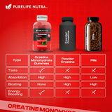 PureLife Nutra etiqueta del envase con información de 3g por porción y certificaciones