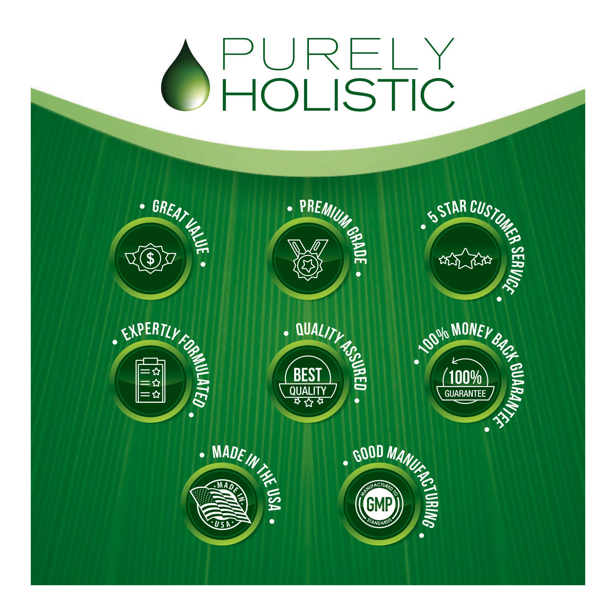 Purely Holistic etiqueta con información nutricional y pureza