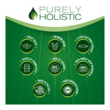 Purely Holistic etiqueta con ingredientes y detalles de fabricación