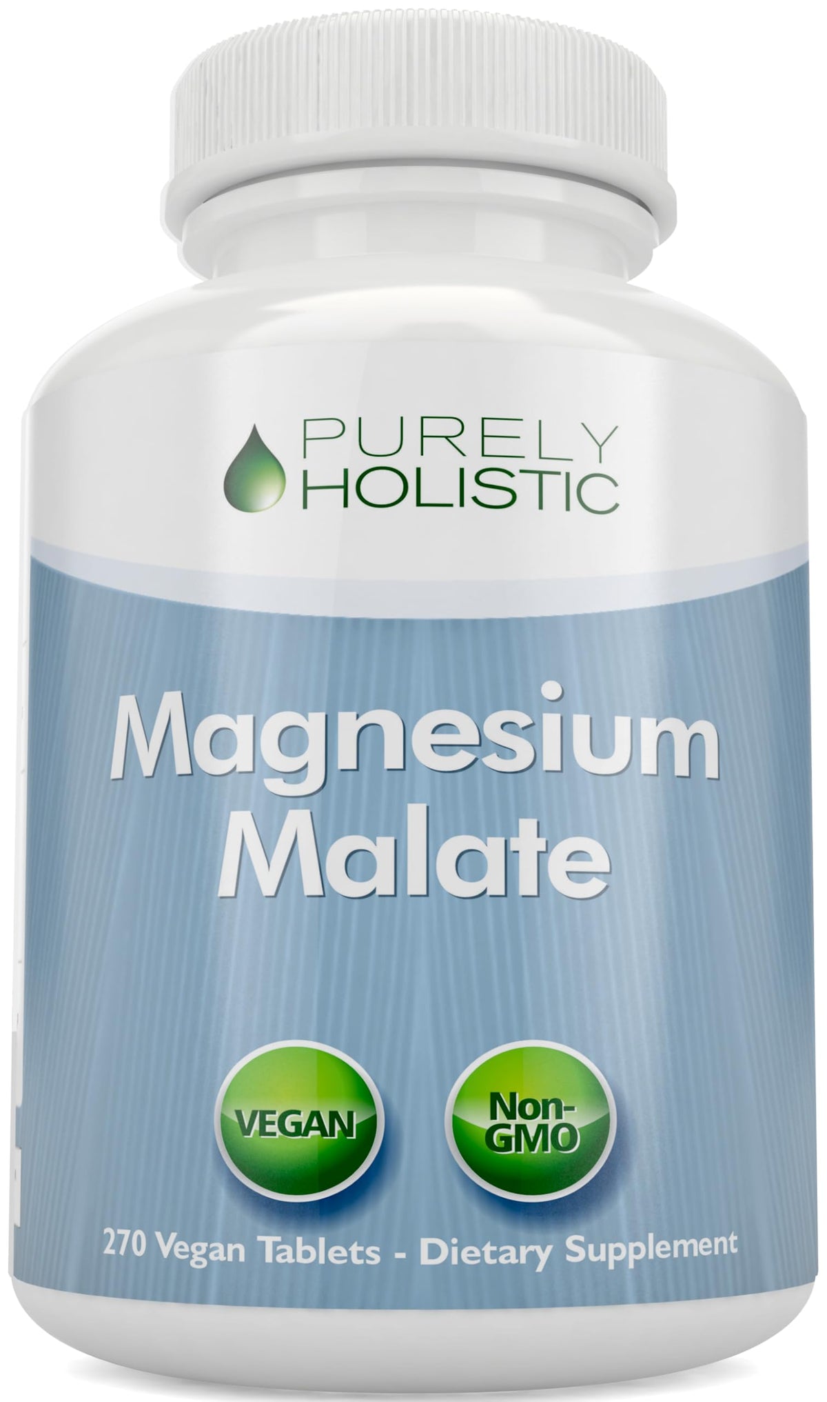 Purely Holistic frasco delante mostrando 270 tabletas y ahorro
