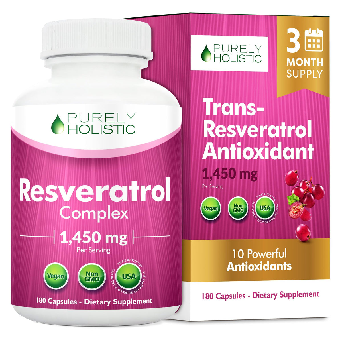 Purely Holistic envase frontal mostrando diseño y cantidad, ideal para ahorro
