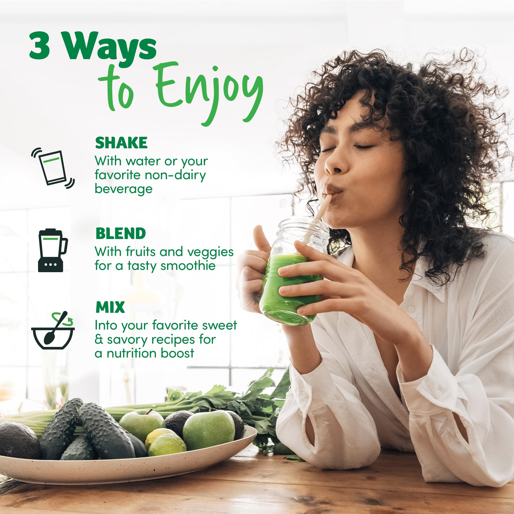 Purely Inspired etiqueta nutricional enfocada, facilita ver vitaminas y probióticos