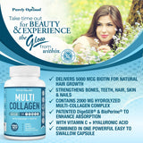 Purely Optimal etiqueta nutricional con tipos de colágeno visibles