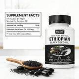PURELYNUTRIENT detalle de la etiqueta con 4,64% timohinona y transparencia