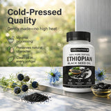 Detalle de etiqueta PURELYNUTRIENT con 4.64% thymoquinona y datos claros