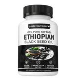 Envase frontal PURELYNUTRIENT mostrando 60 softgels y origen etíope para confianza