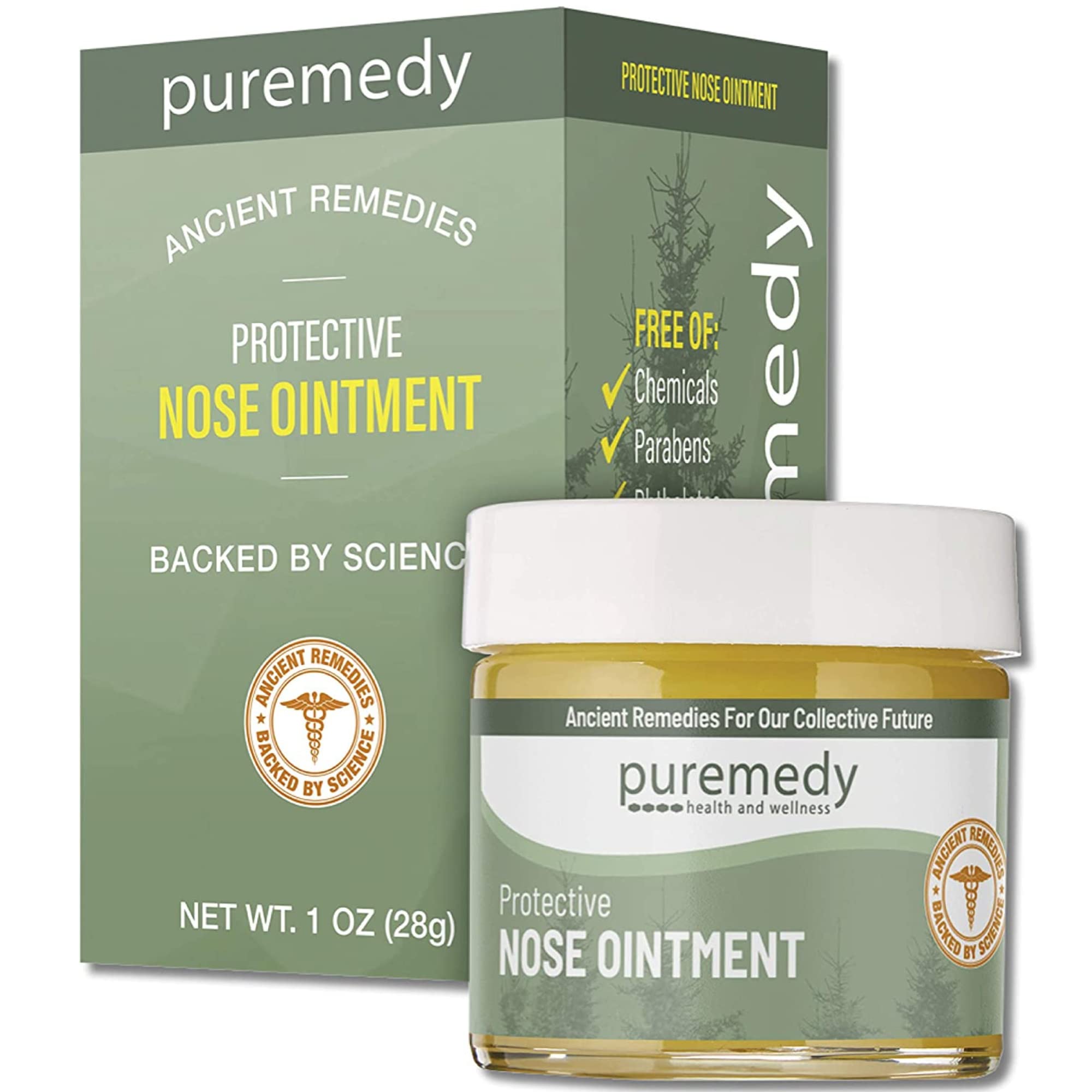 Puremedy envase frontal mostrando la presentación de 1 oz y facilidad de uso