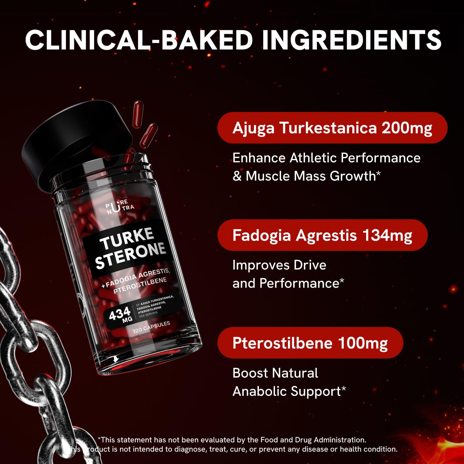 PureNutra etiqueta clara con ingredientes clave y ventaja orgánica visible