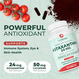 PurePremium astaxanthin cápsula en primer plano mostrando tamaño y facilidad