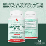 PurePremium astaxanthin estilo de vida con suplemento para rutina diaria