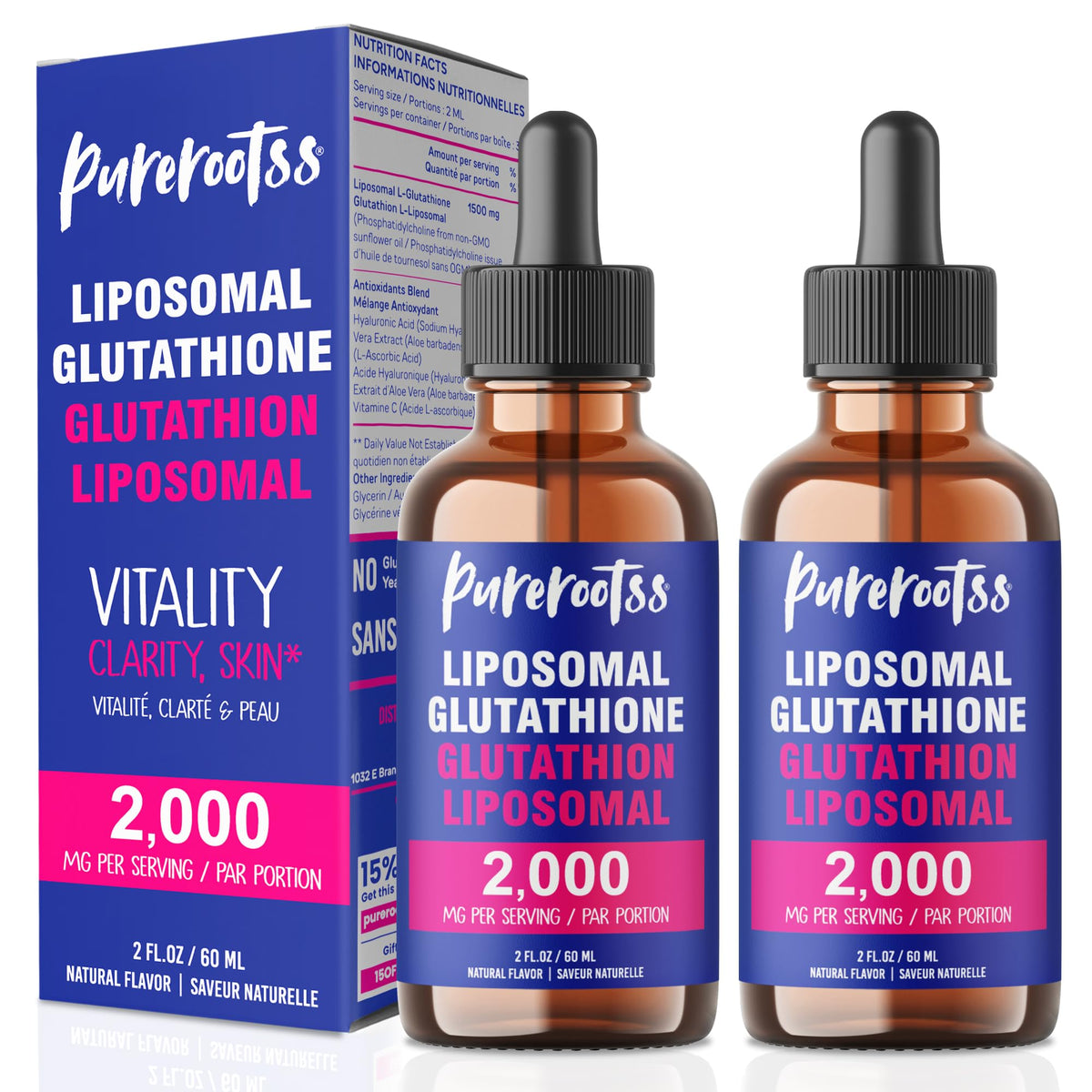 PureRootss frente del empaque mostrando etiqueta clara y beneficios