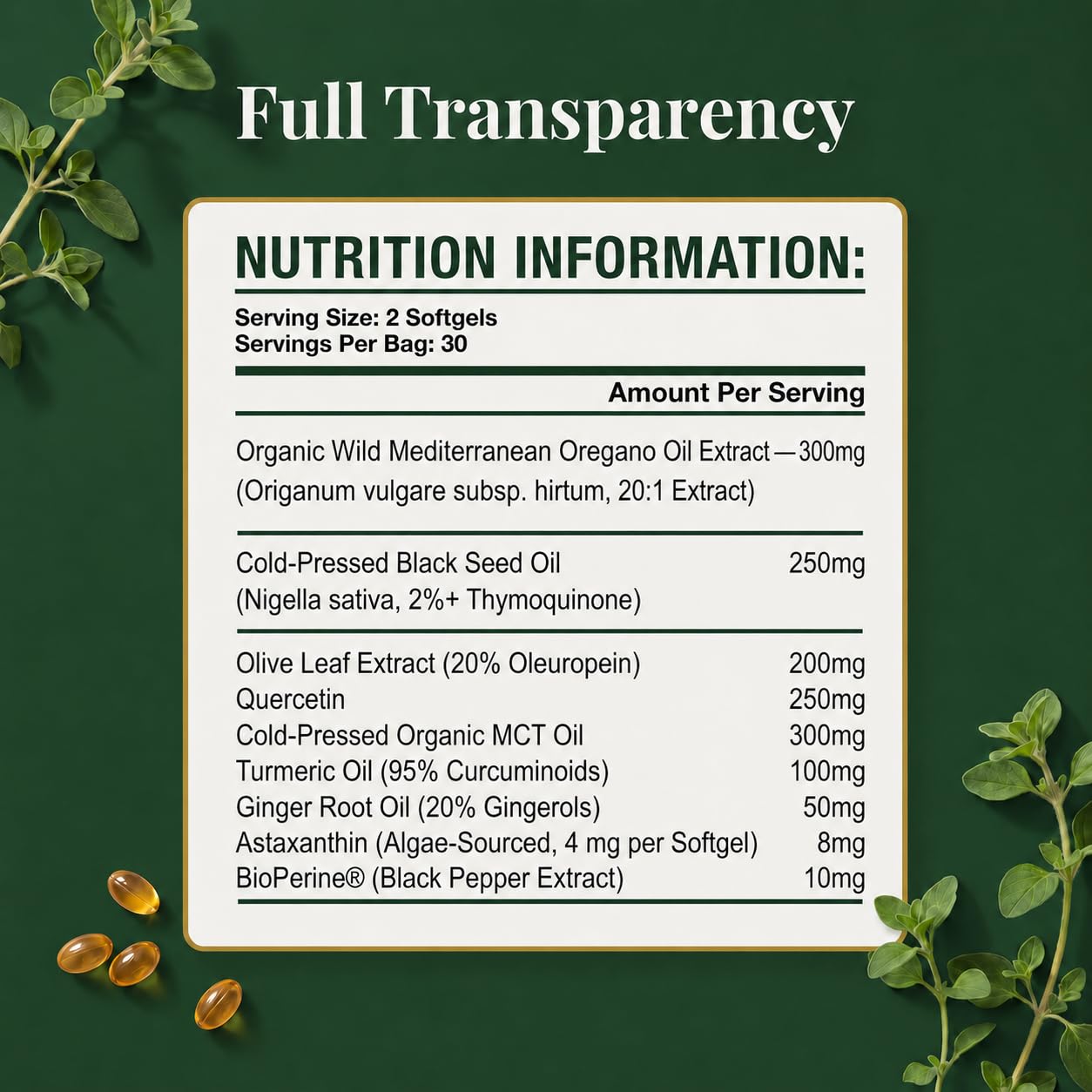 PURETREX etiqueta informativa closeup, información clara de ingredientes