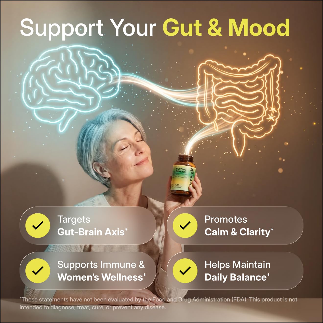 PUREWELL SCIENCES mezcla de ingredientes en polvo que alimentan la microbiota beneficiosa