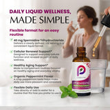 PureWise botella junto a regla para comparar tamaño y volumen práctico