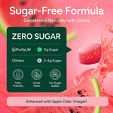 Purify Life etiqueta con ingredientes y dosis destacadas para confianza