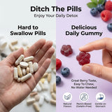 Purify Life gomita en mano para comparar tamaño y dosificación práctica