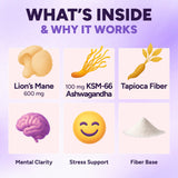 Purify Life ingredientes principales Lion's Mane y Ashwagandha en imagen ilustrativa