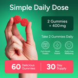 Purify Life comparación de tamaño para ver escala y cantidad por gomita