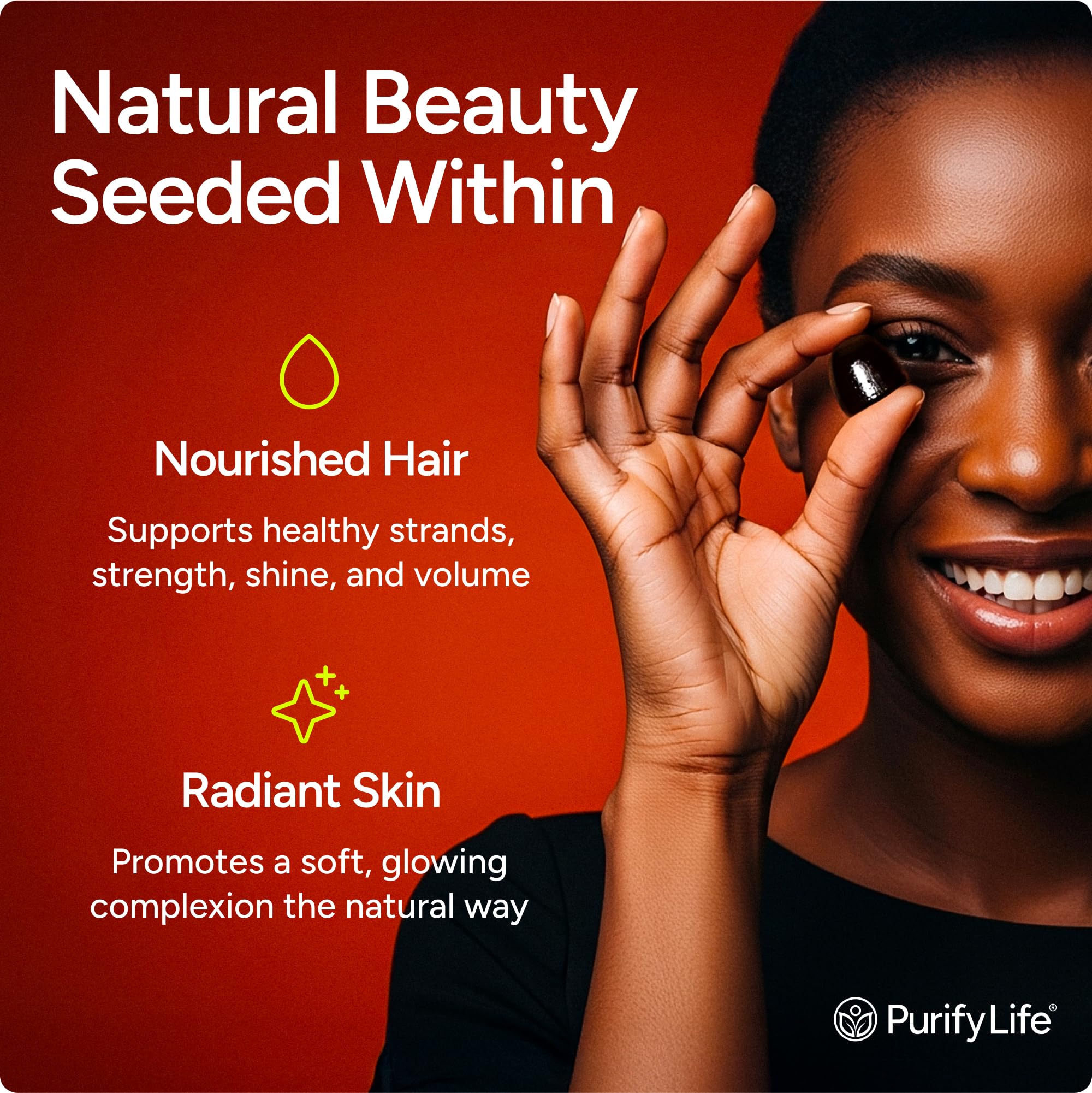 Purify Life primer plano textura gomita, masticable y vegana