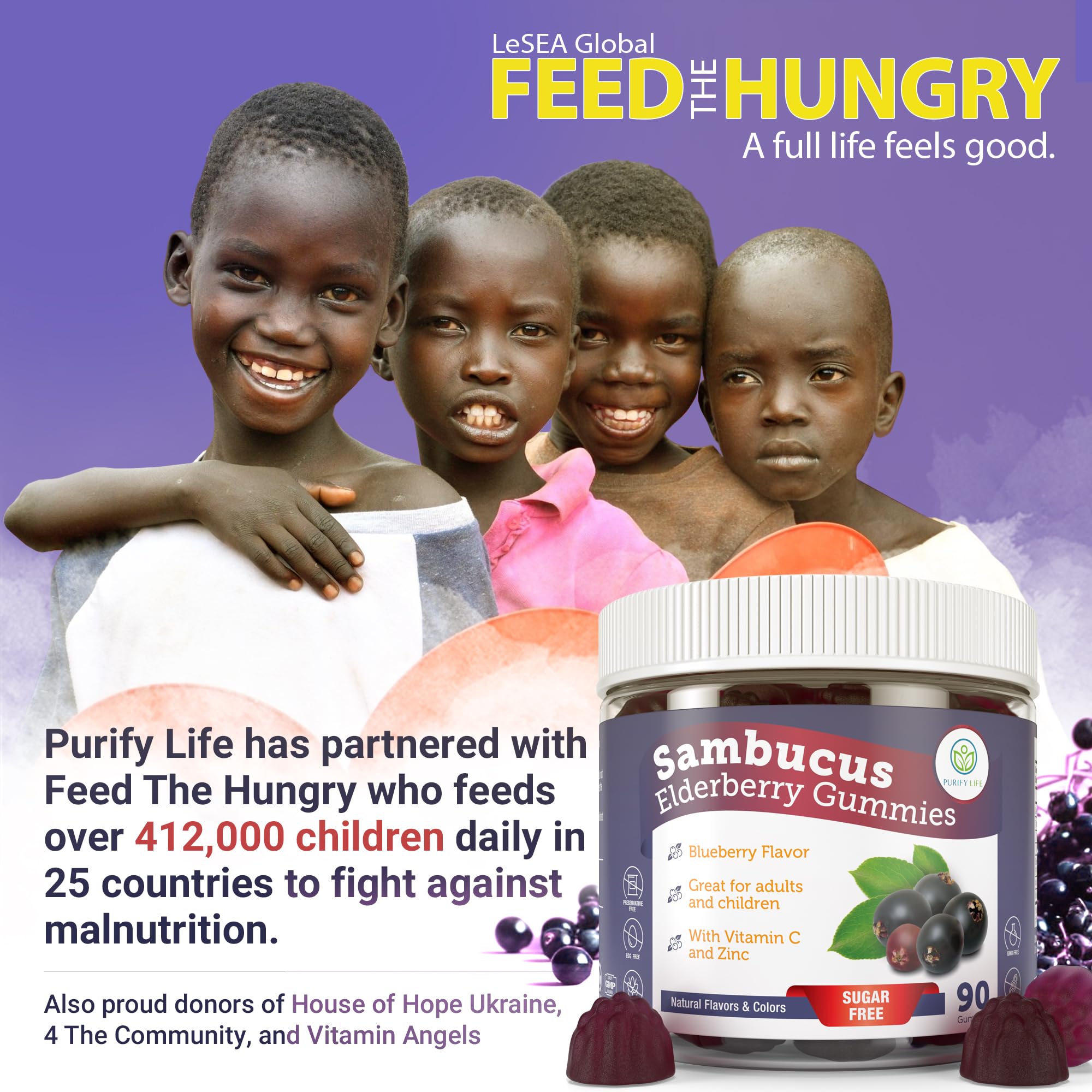 Purify Life familia disfrutando gominolas para uso diario conveniente