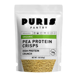 PURIS paquete frontal mostrando crisps y beneficios orgánicos