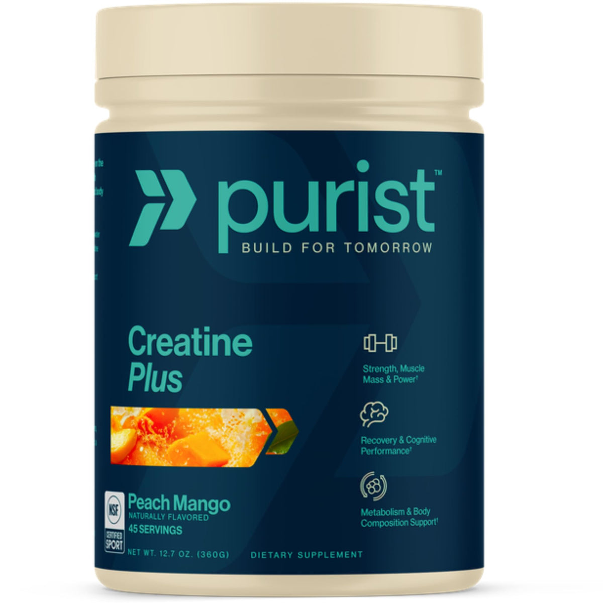 PURIST envase frontal mostrando 45 servicios y beneficio de fuerza