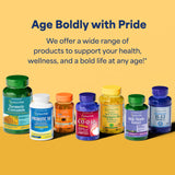 Puritan's Pride perlas en botiquín de baño para rutina diaria saludable