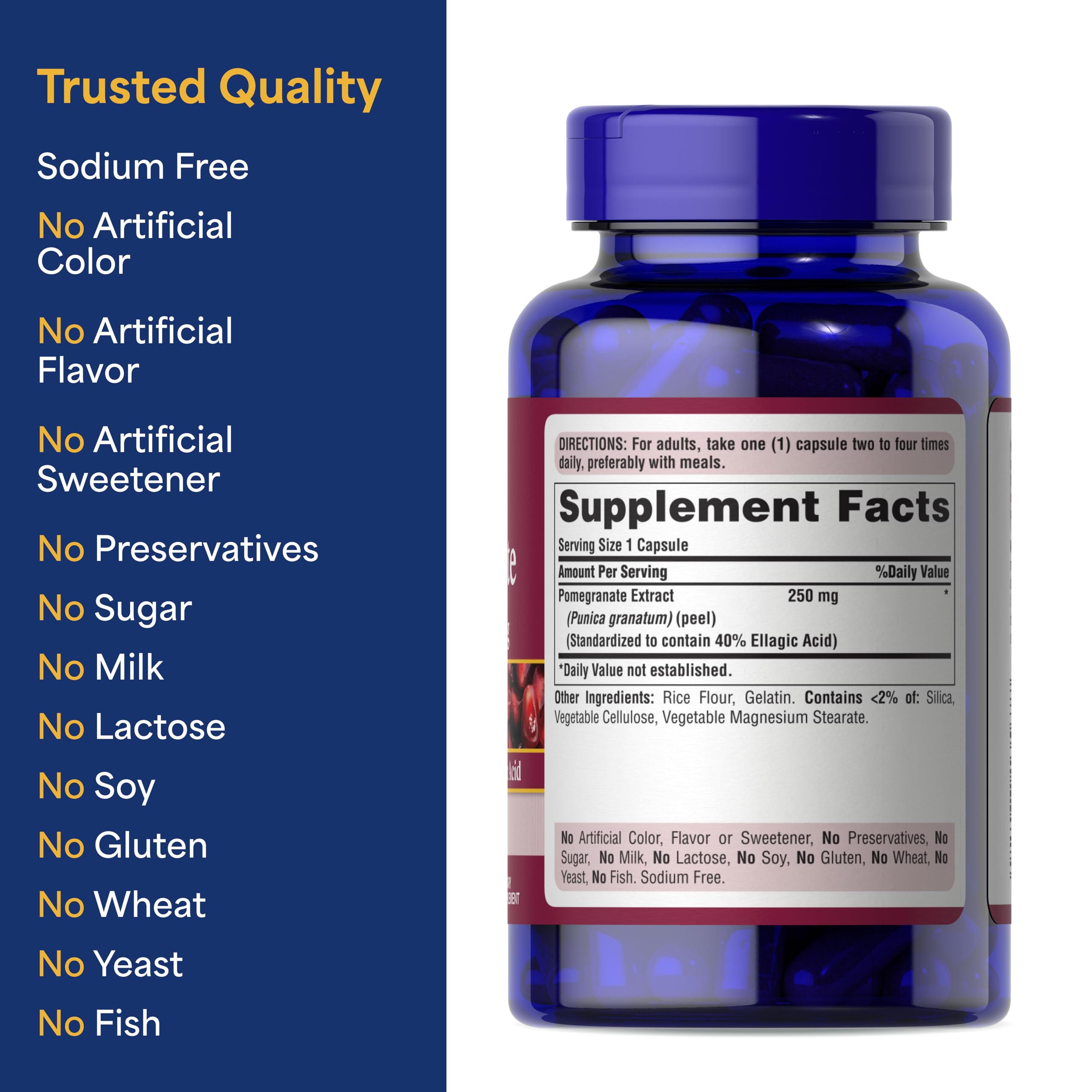 Puritan's Pride etiqueta con información nutricional y estandarización clara
