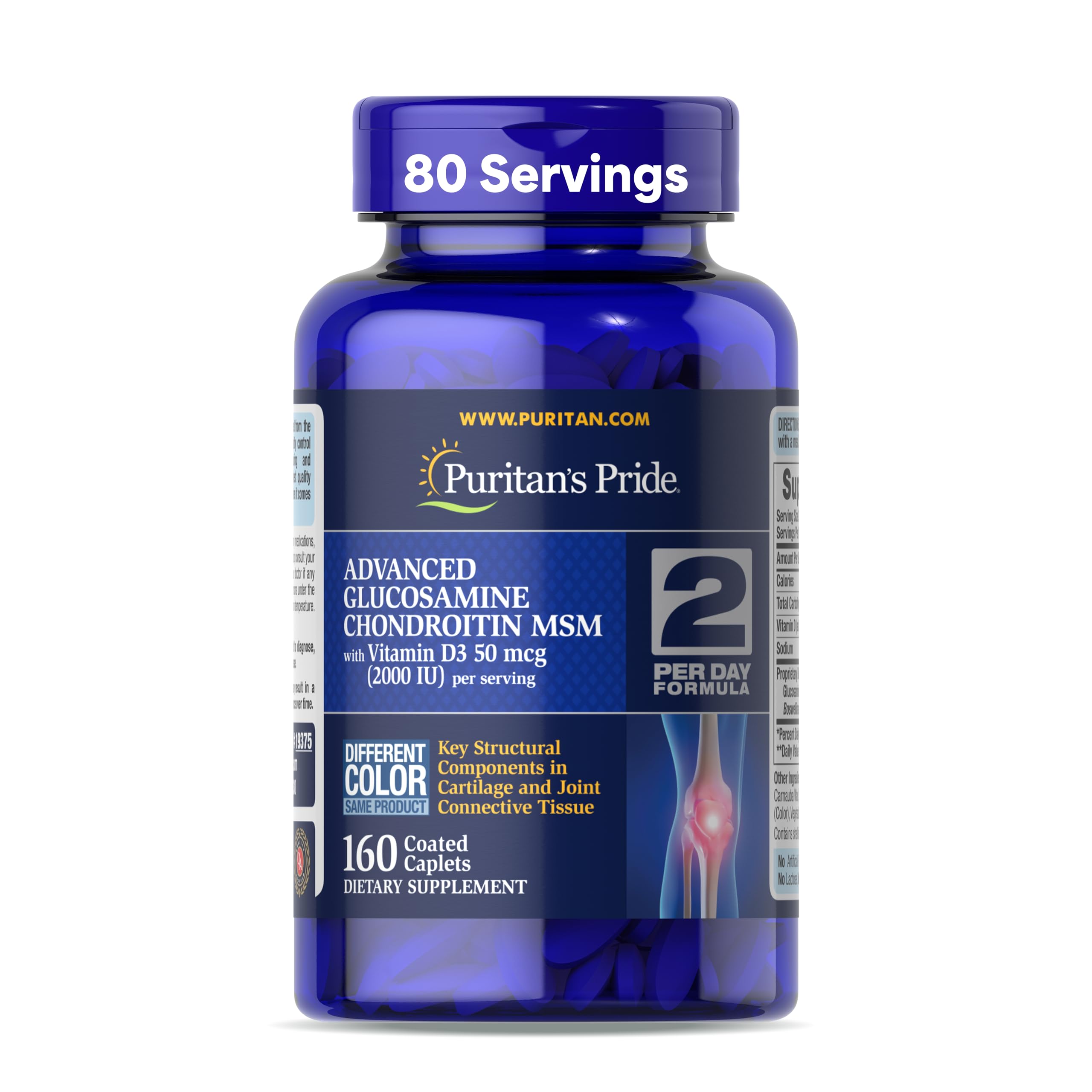 Puritan's Pride frasco frontal mostrando 160 comprimidos y marca
