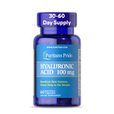 Puritan's Pride frontal del empaque mostrando 60 cápsulas y beneficios